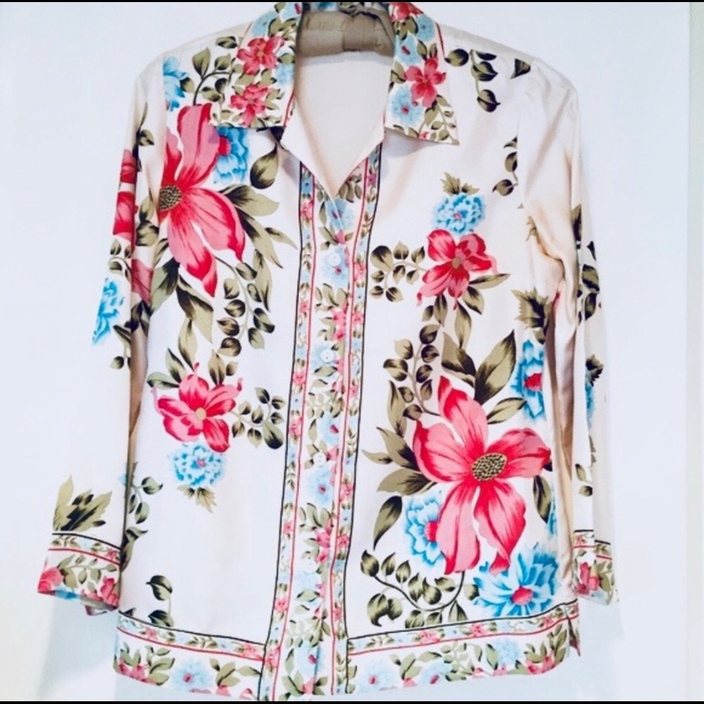 Anthropologie Plenty Silk Blouse Medium